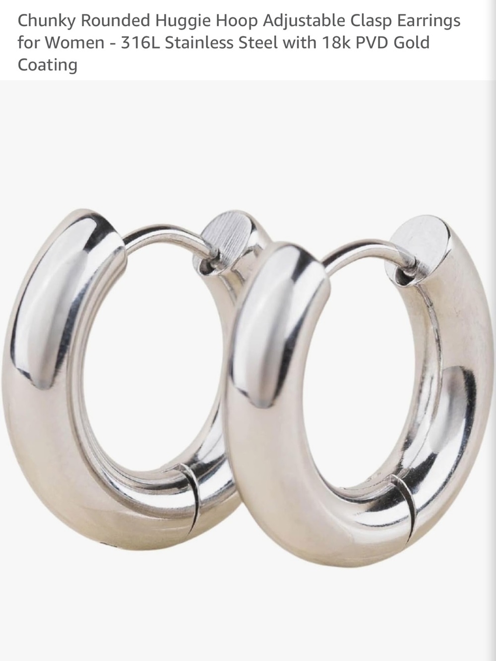 Oh Clementine Chunky Rounded Huggie Hoop Earrings - Picture 2 of 6